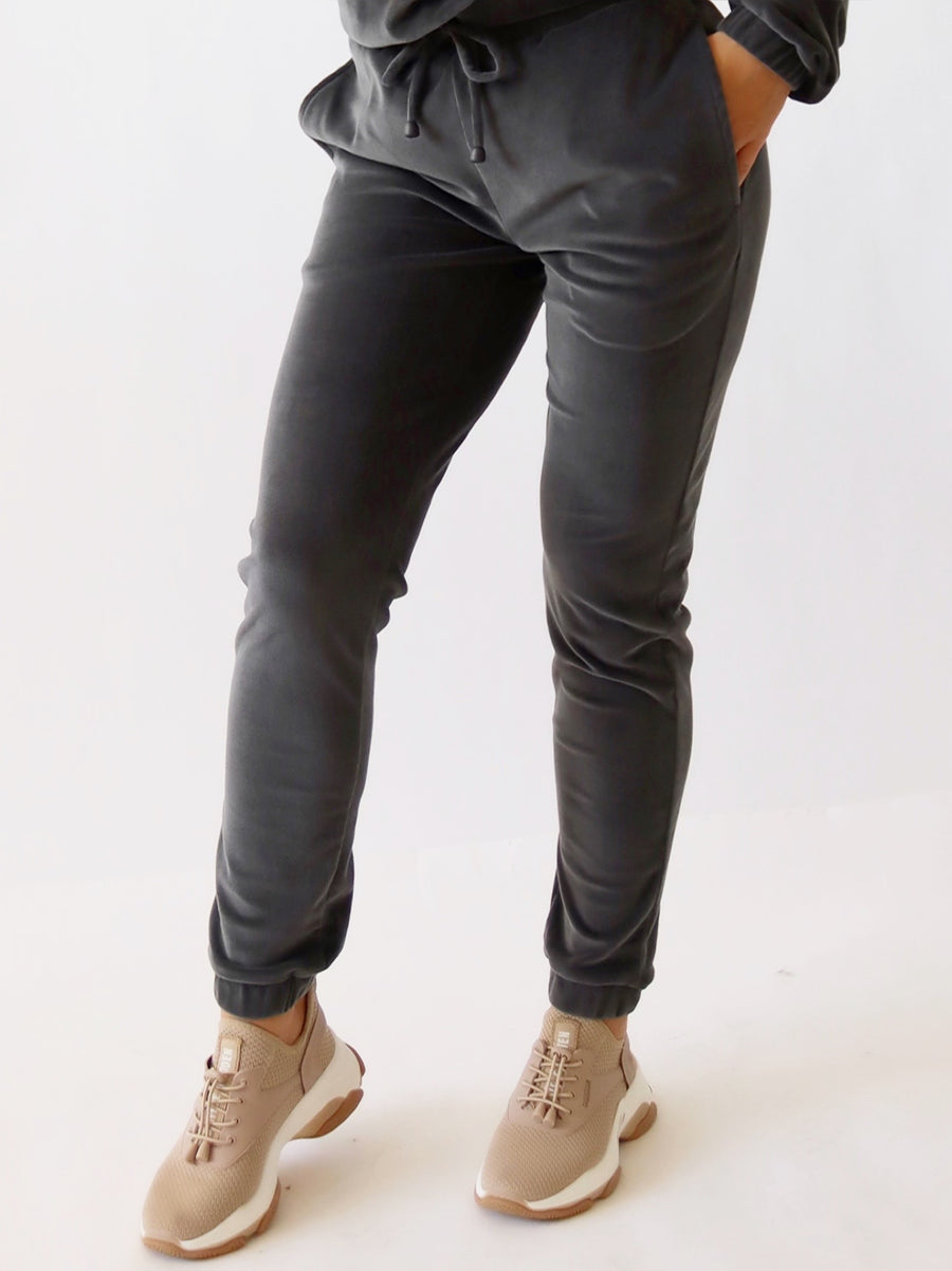 Soft velvet pant - Charcoal