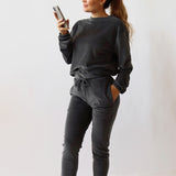 Soft velvet sweater - Charcoal