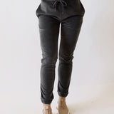 Soft velvet pant - Charcoal