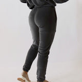 Soft velvet pant - Charcoal