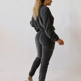 Soft velvet sweater - Charcoal