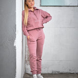Highschool zip sweater - Faded plum