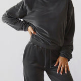 Soft velvet sweater - Charcoal