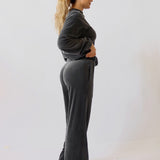 Soft velvet sweater - Charcoal