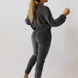 Soft velvet sweater - Charcoal