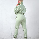 Highschool zip sweater - Light herb