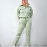 Highschool zip sweater - Light herb