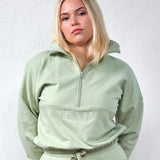 Highschool zip sweater - Light herb