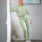 Highschool zip sweater - Light herb