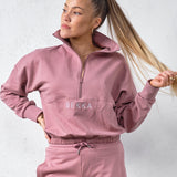 Highschool zip sweater - Faded plum