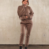 Highschool zip sweater - Walnut