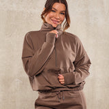 Highschool zip sweater - Walnut