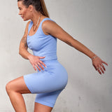 Seamless shorts - Ice blue